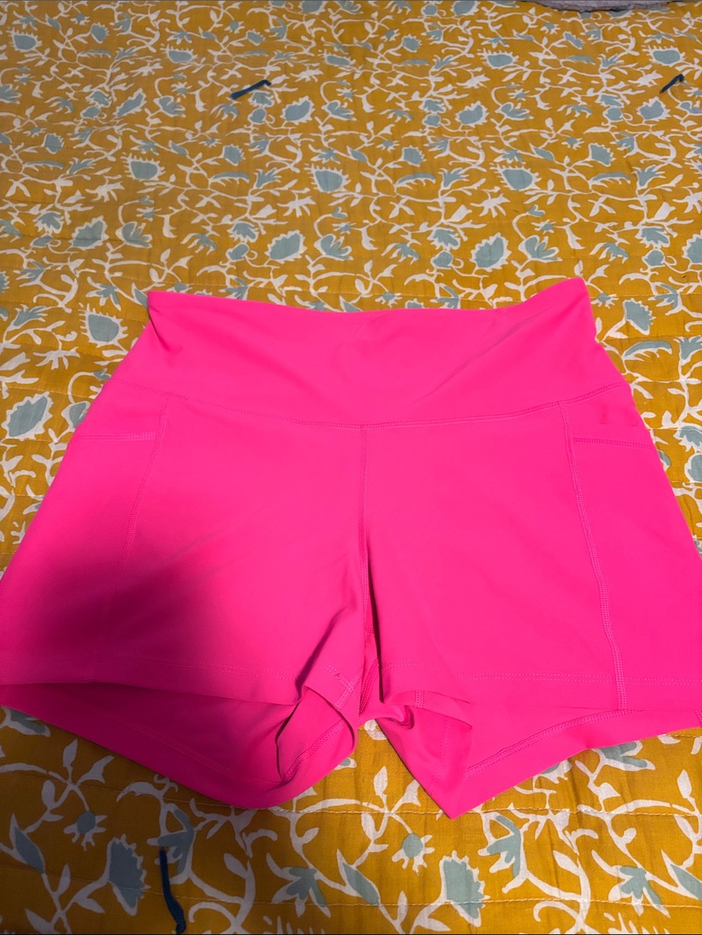 Old Navy Active Powersoft High Rise Bike Shorts Go Dry Hot Pink Barbie 80s